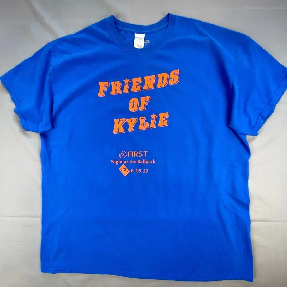 Gildan Mens 2XL Graphic T-Shirt Royal Blue Friends of Kylie Ballpark Event Tee